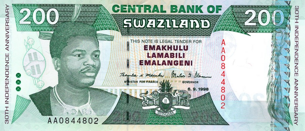 Свазиленд Банкнота 200 эмалангени 1998 UNC 