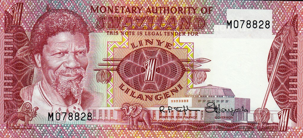 Свазиленд Банкнота 1 лилангени 1974 UNC 