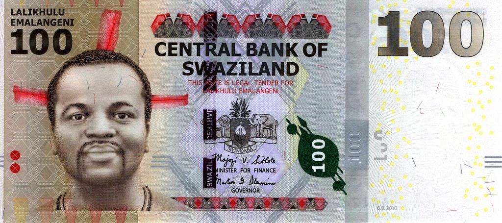 Свазиленд Банкнота 100 эмалангени 2010 UNC