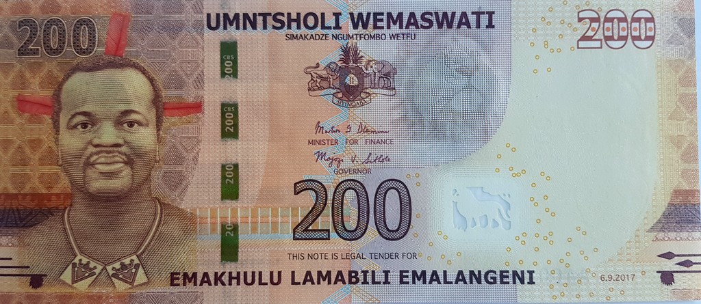 Свазиленд Банкнота 200 эмалангени 2017 UNC 