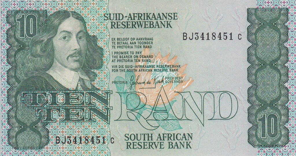 ЮАР Банкнота 10 рандов 1978-93  UNC