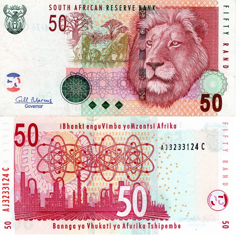 ЮАР Банкнота 50 рандов 2005 - 09  aUNC