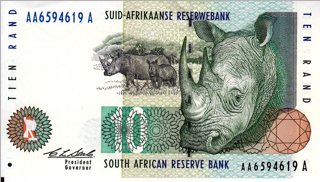 ЮАР Банкнота 10 рандов 1993 UNC P123A