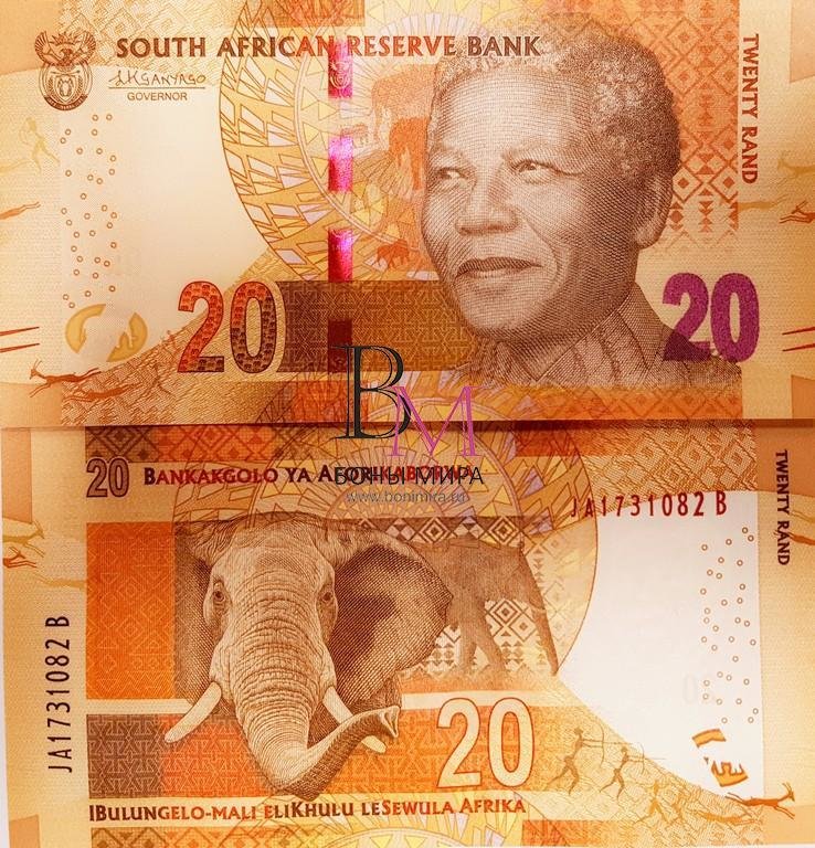 ЮАР Банкнота 20 рандов 2015 UNC 
