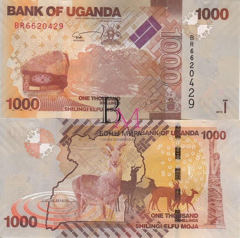 Уганда Банкнота 1000 шиллингов 2013 UNC 