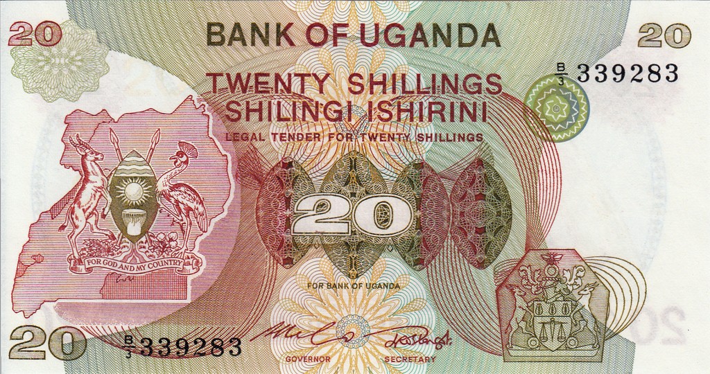 Уганда Банкнота 20 шиллингов 1982 UNC
