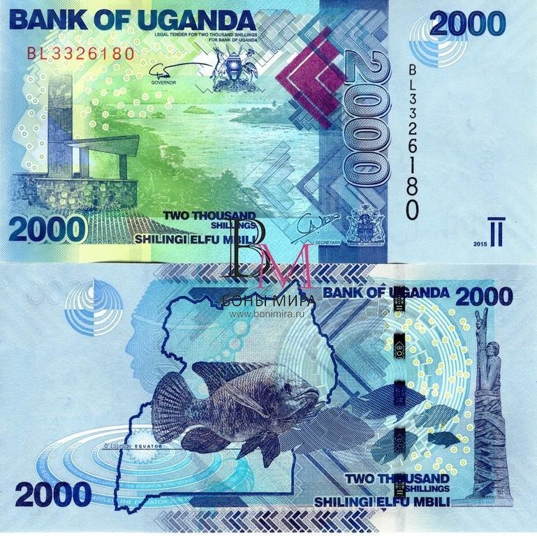 Уганда Банкнота 2000 шиллингов 2015 UNC