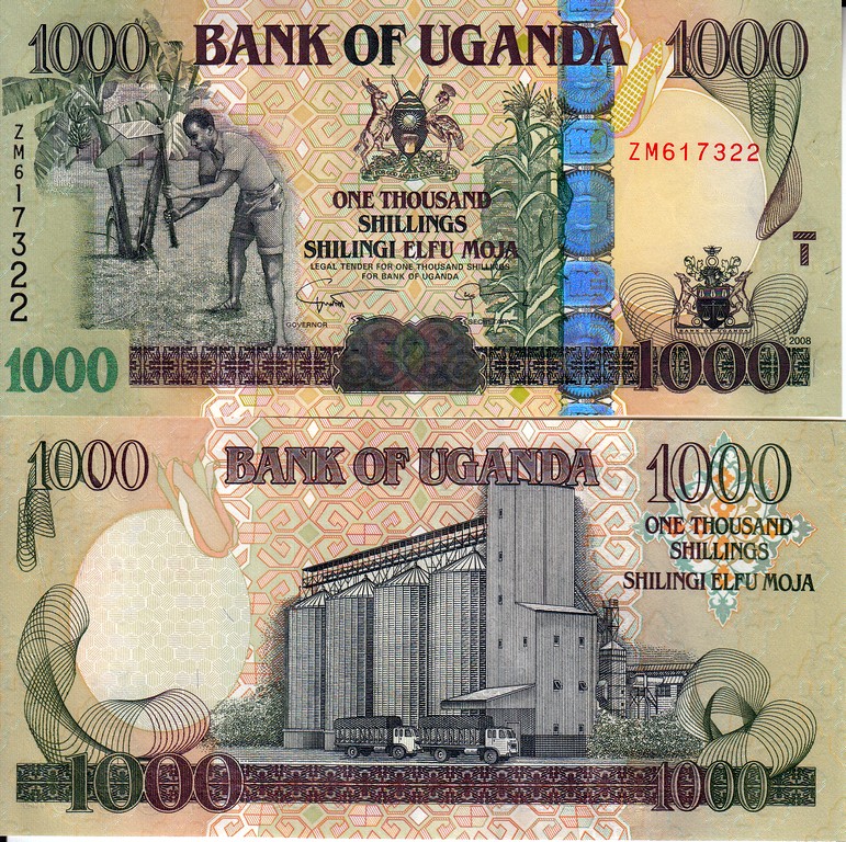 Уганда Банкнота 1000 шиллингов 2008 UNC