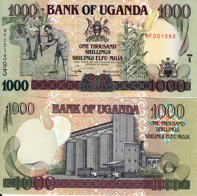 Уганда Банкнота 1000 шиллингов 2001 UNC
