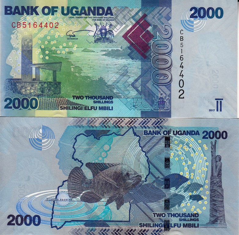 Уганда Банкнота 2000 шиллингов 2017 UNC 