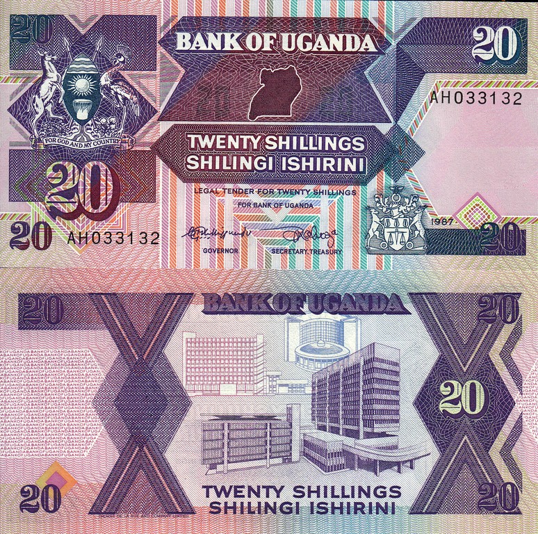 Уганда Банкнота 20 шиллингов 1987 UNC