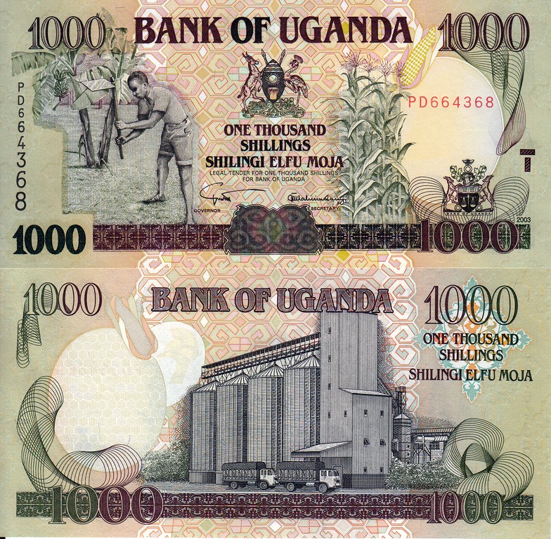 Уганда Банкнота 1000 шиллингов 2003 UNC