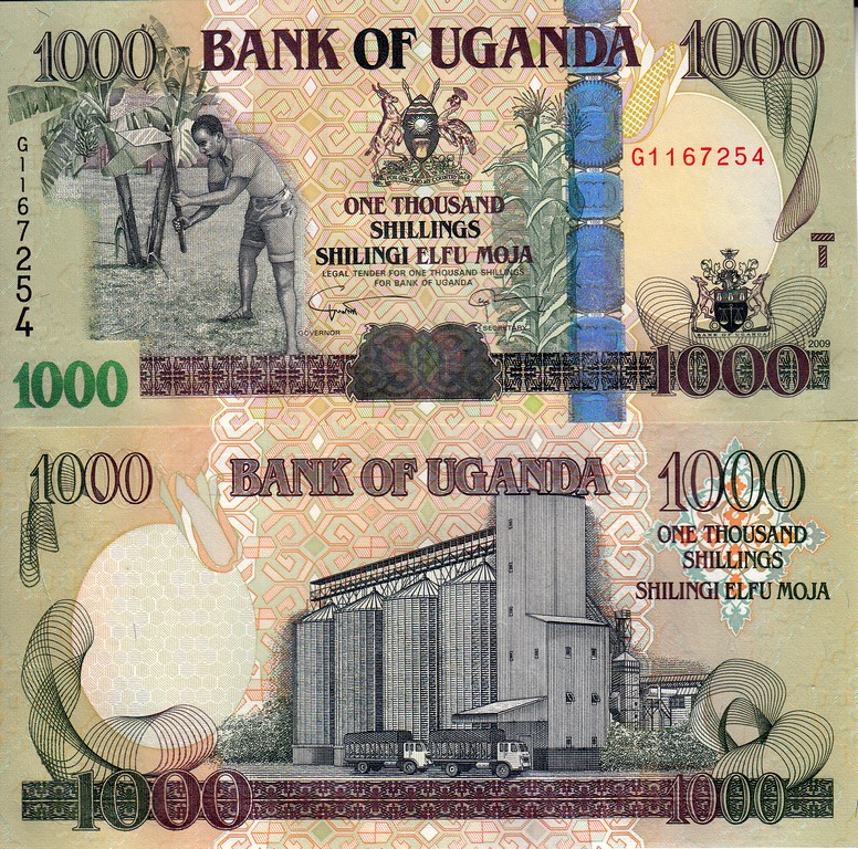 Уганда Банкнота 1000 шиллингов 2009 UNC