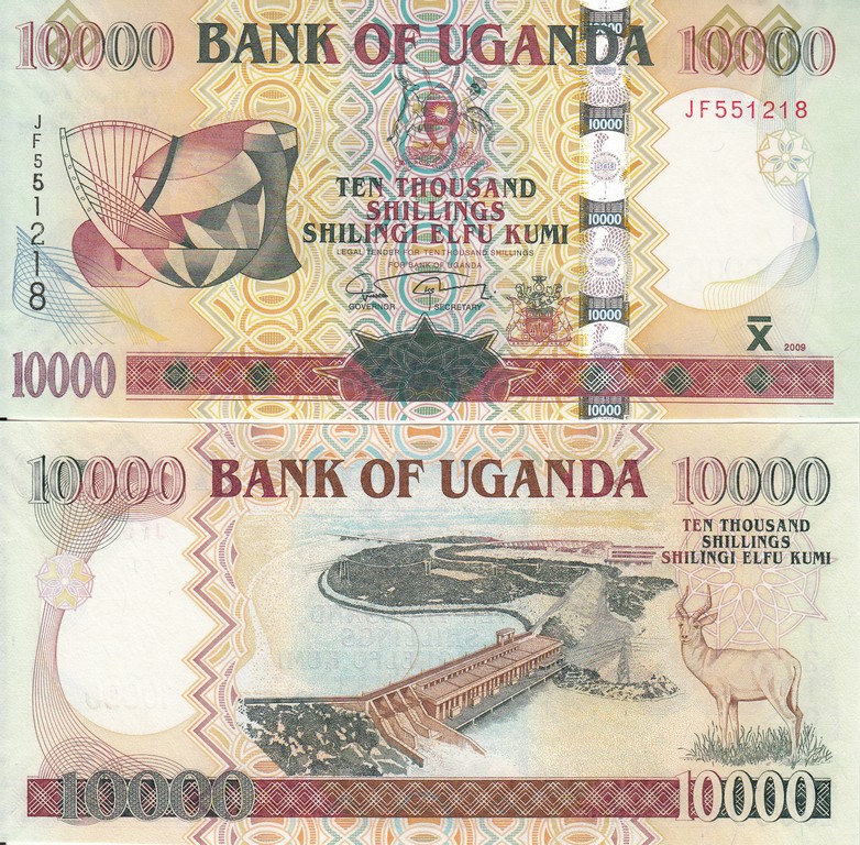 Уганда Банкнота 10000 шиллингов 2009 UNC