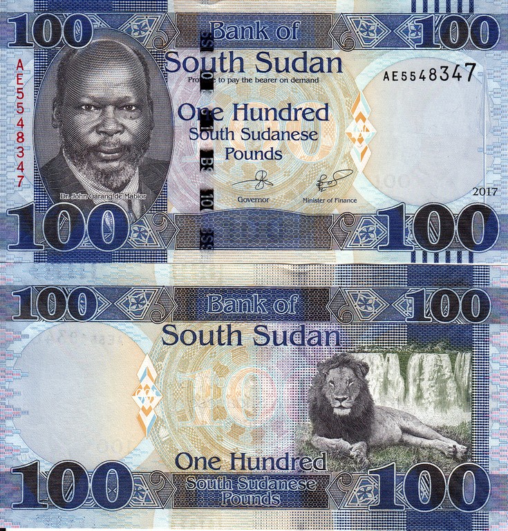 Южный Судан Банкнота 100 фунтов 2017 UNC