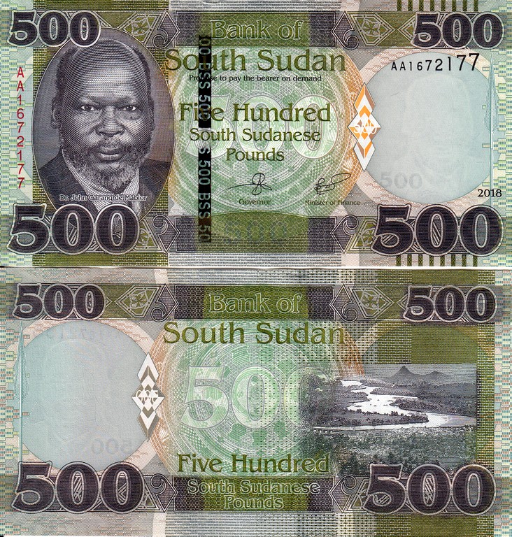 Южный Судан Банкнота 500 фунтов 2018 UNC 