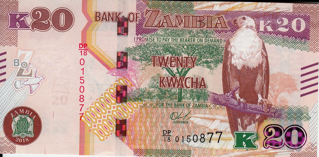 Замбия Банкнота 20 квач 2018 UNC