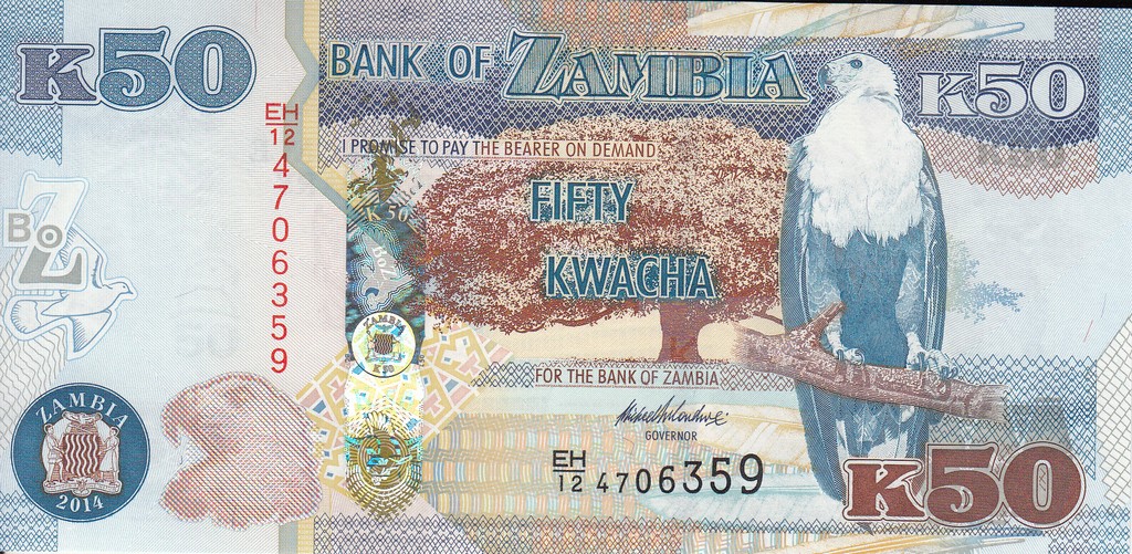 Замбия Банкнота 50 квач 2014  UNC 50-летие Независимости Замбии