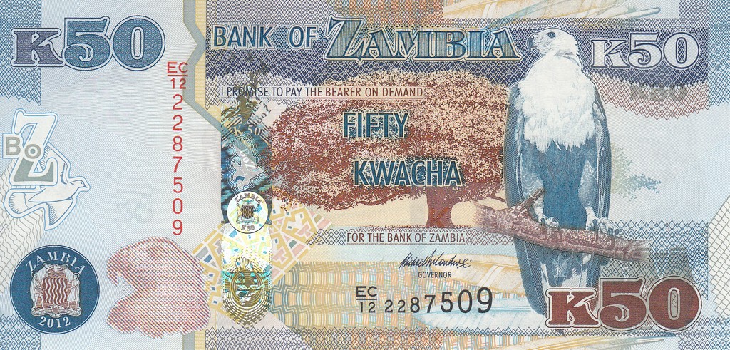 Замбия Банкнота 50 квач 2012 UNC 