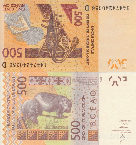 Западная Африка 500 франков 2012 UNC D