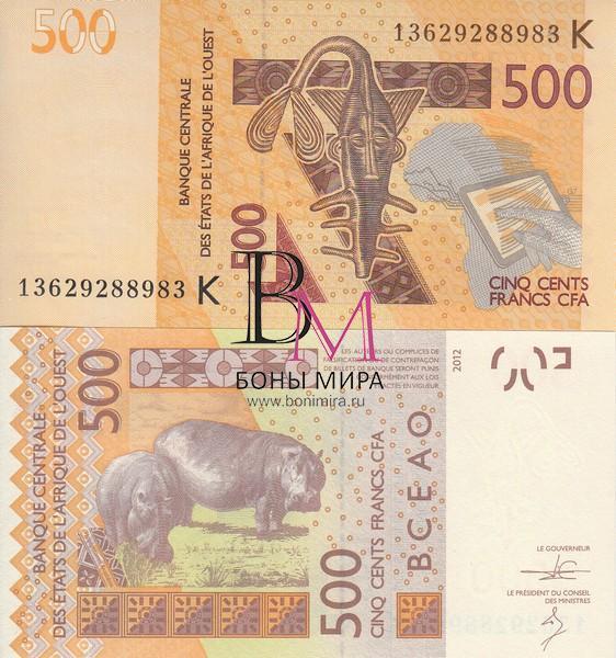 Западная Африка 500 франков 2012 UNC К