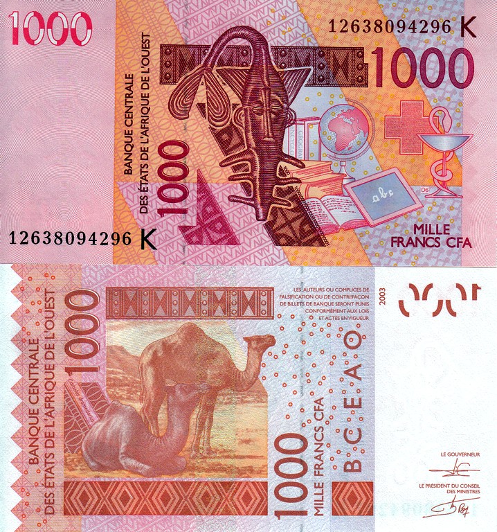 Западная Африка 1000 франков 2003 UNC K P715Ka