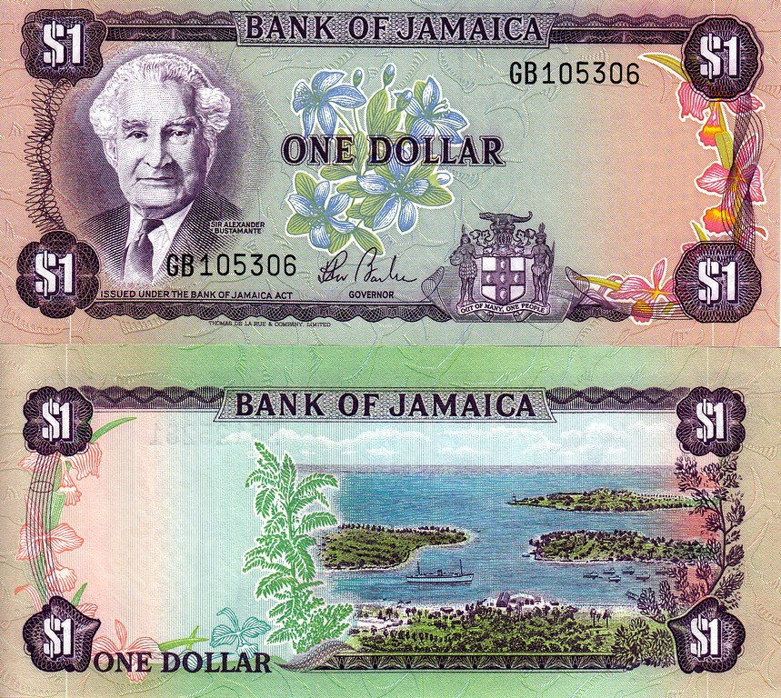 Ямайка банкнота 1 доллар 1982 - 83  UNC P64b