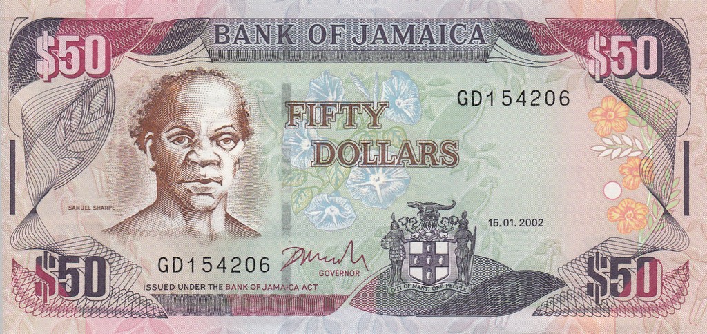 Ямайка банкнота 50 долларов 2002 UNC 