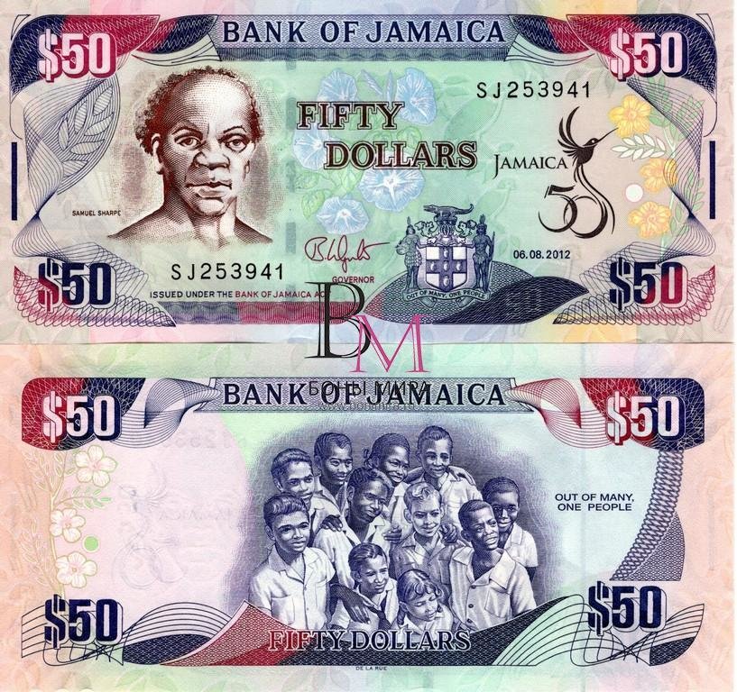 Ямайка банкнота 50 долларов 2012 UNC