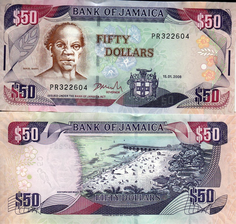 Ямайка банкнота 50 долларов 2008 UNC