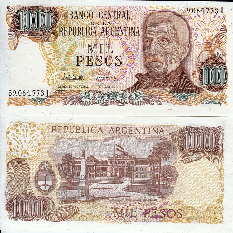 Аргентина Банкнота 1000 песо  1976-1983UNC