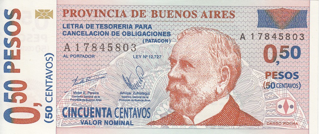 Аргентина Банкнота (Буэно-Айрес) 0,50 песо (50 центаво) 2002 UNC