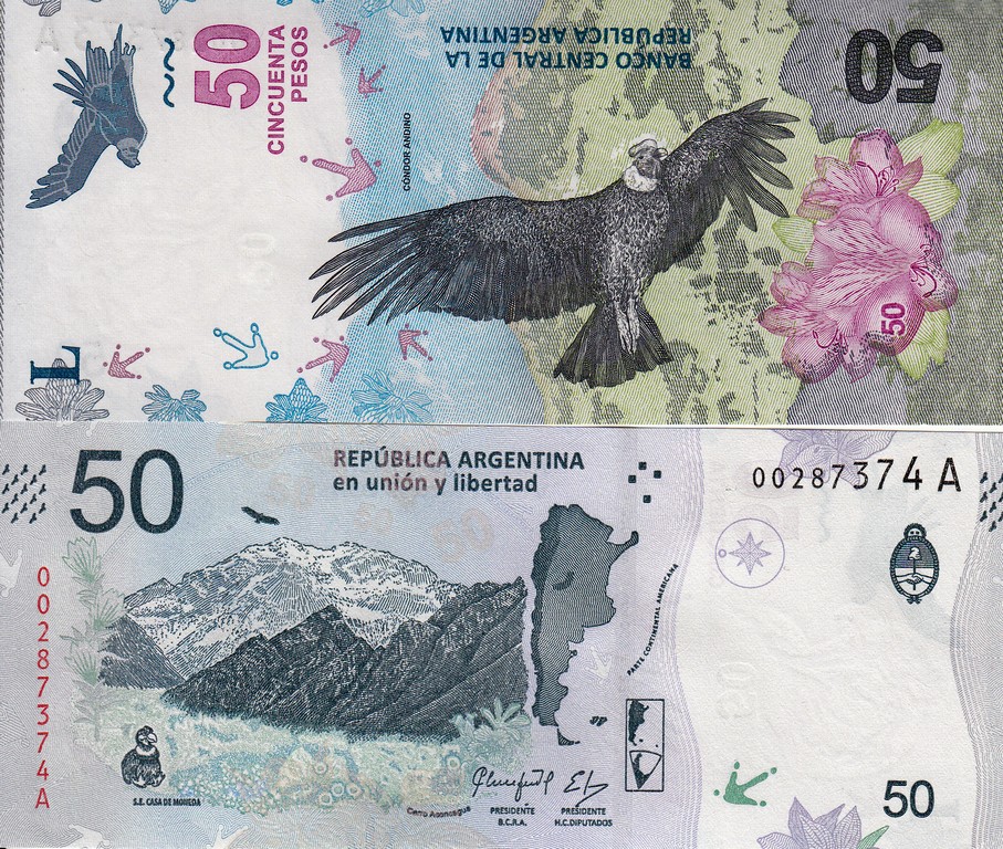 Аргентина Банкнота 50 песо 2018 UNC 