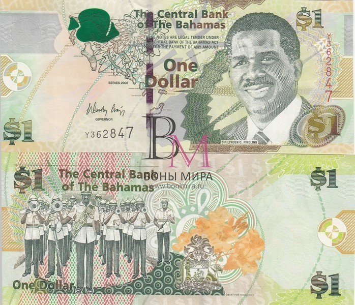 Багама Банкнота 1 доллар 2008 UNC