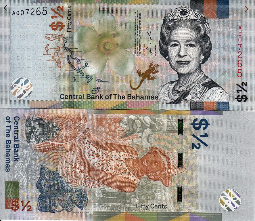 Багама Банкнота 1/2 доллара 2019 UNC 