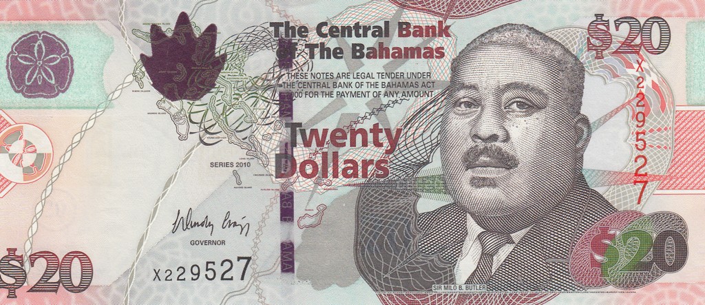 Багамские остров Банкнота 20 долларов 2010 UNC 