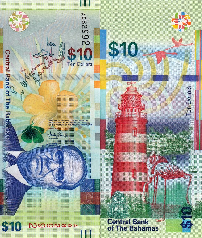 Багама Банкнота 10 долларов 2016 UNC 