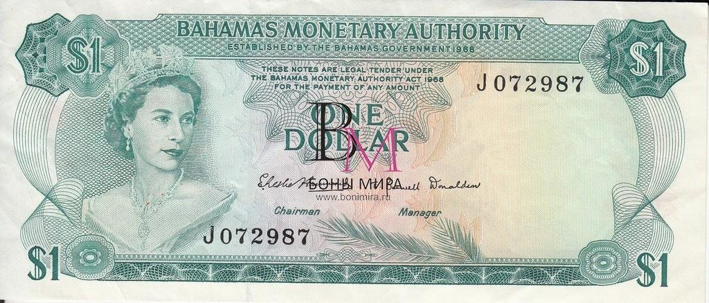 Багама Банкнота 1 доллар 1968 аUNC П27