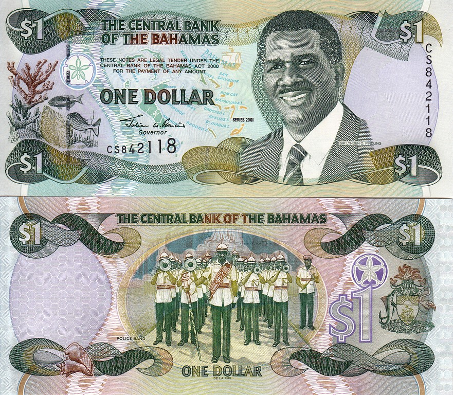 Багама Банкнота 1 доллар 2001 UNC