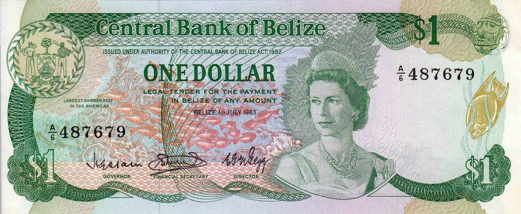 Белиз Банкнота 1 доллара 1983 UNC 