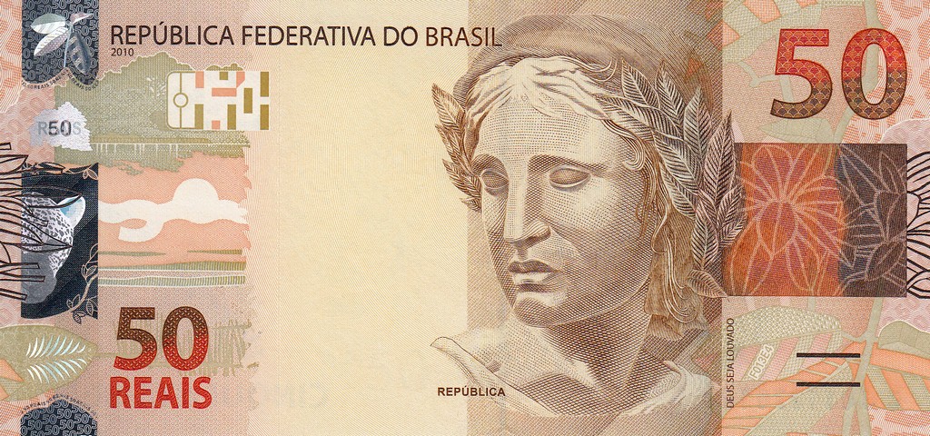 Бразилия Банкнота 50 реал 2010(12) UNC