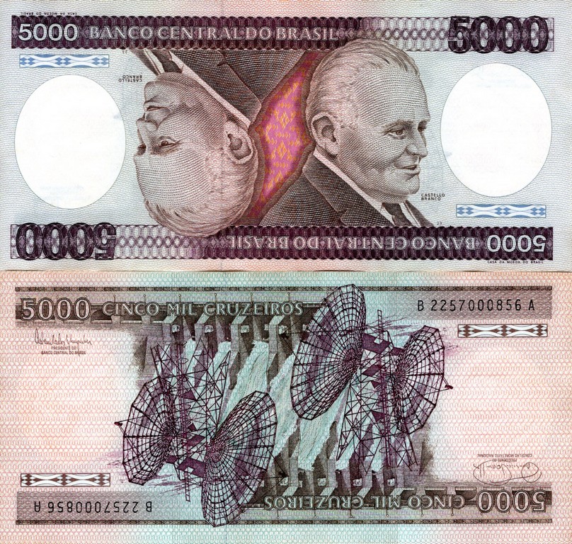 Бразилия Банкнота 5000 крузейро 1981-85 UNC П-202
