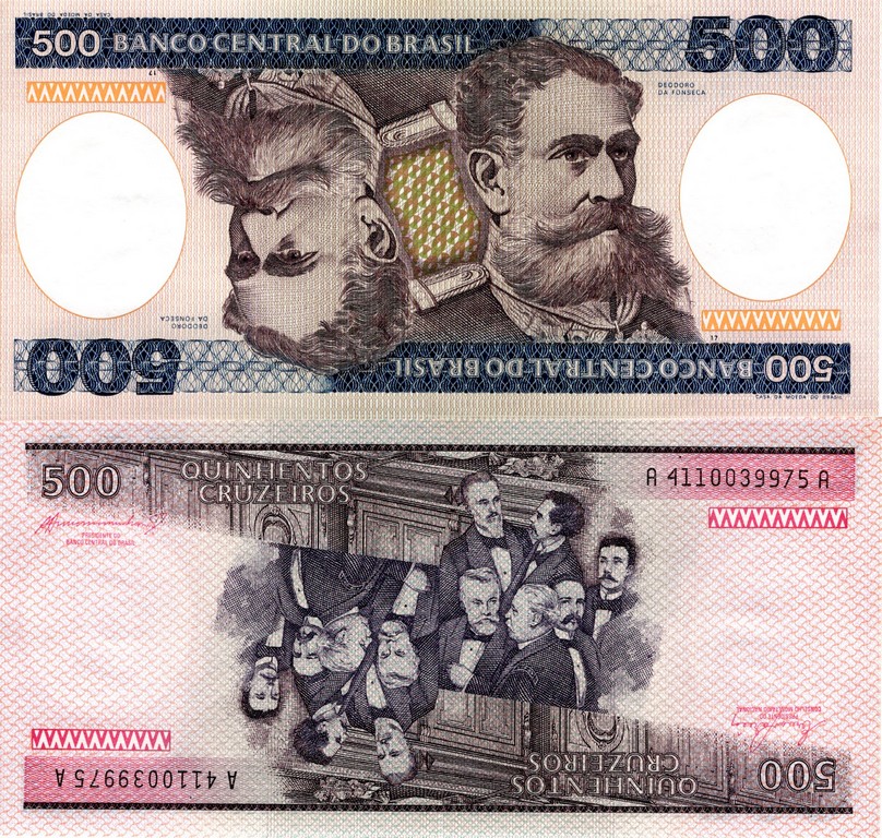 Бразилия Банкнота 500 крузейро 1981-85 UNC