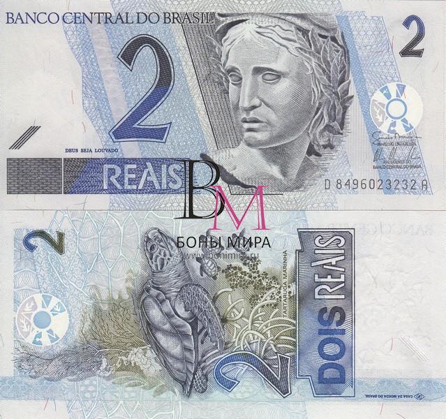 Бразилия Банкнота 2 реал 2001 UNC