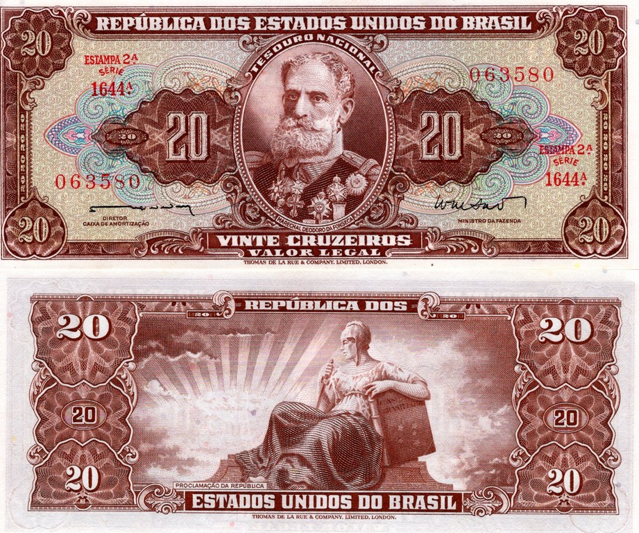 Бразилия Банкнота 20 крузейро 1962 UNC П-178