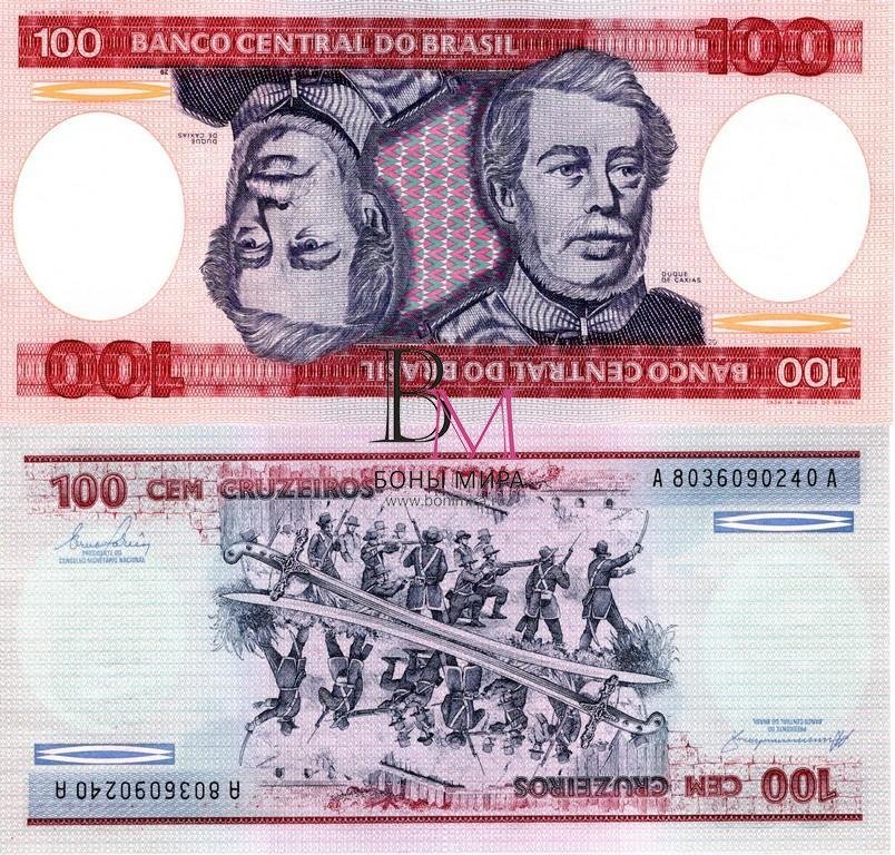 Бразилия Банкнота 100 крузейро 1981-84 UNC