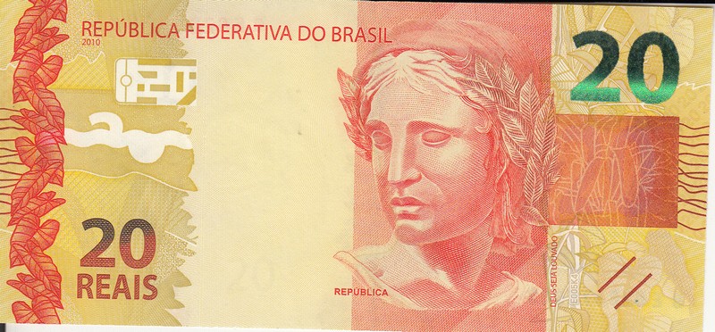 Бразилия Банкнота 20 реал 2010(12) UNC