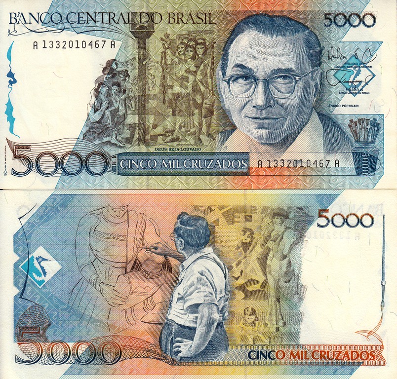 Бразилия Банкнота 5000 крузадо 1988 UNC P214
