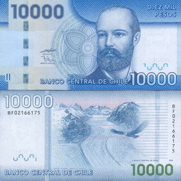 Чили Банкнота 10000 песо 2009-11 UNC