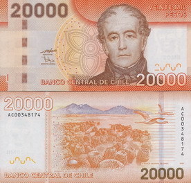 Чили Банкнота 20000 песо 2013 UNC
